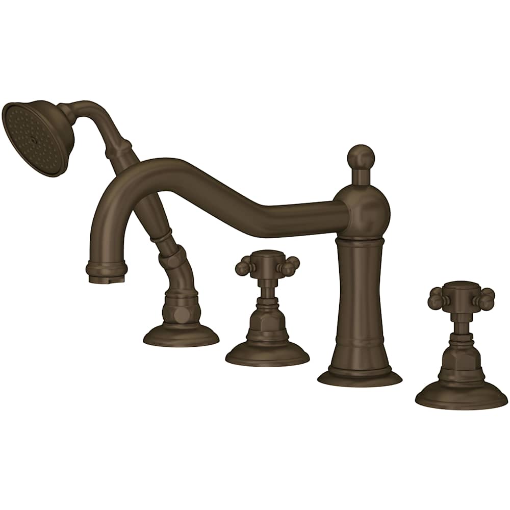 Acqui Deck Mounted Roman Tub Filler with Built-In Diverter - Includes Hand Shower