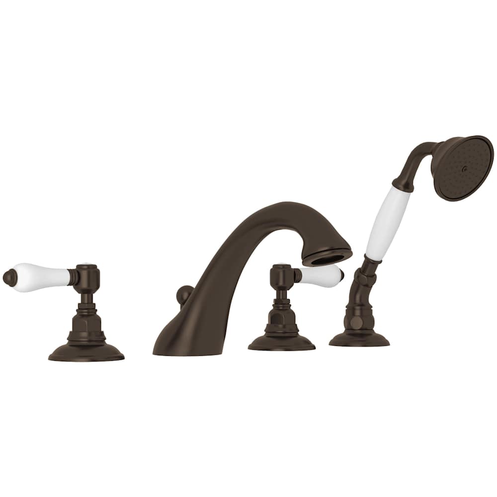 Acqui Deck Mounted Roman Tub Filler with Built-In Diverter - Includes Hand Shower