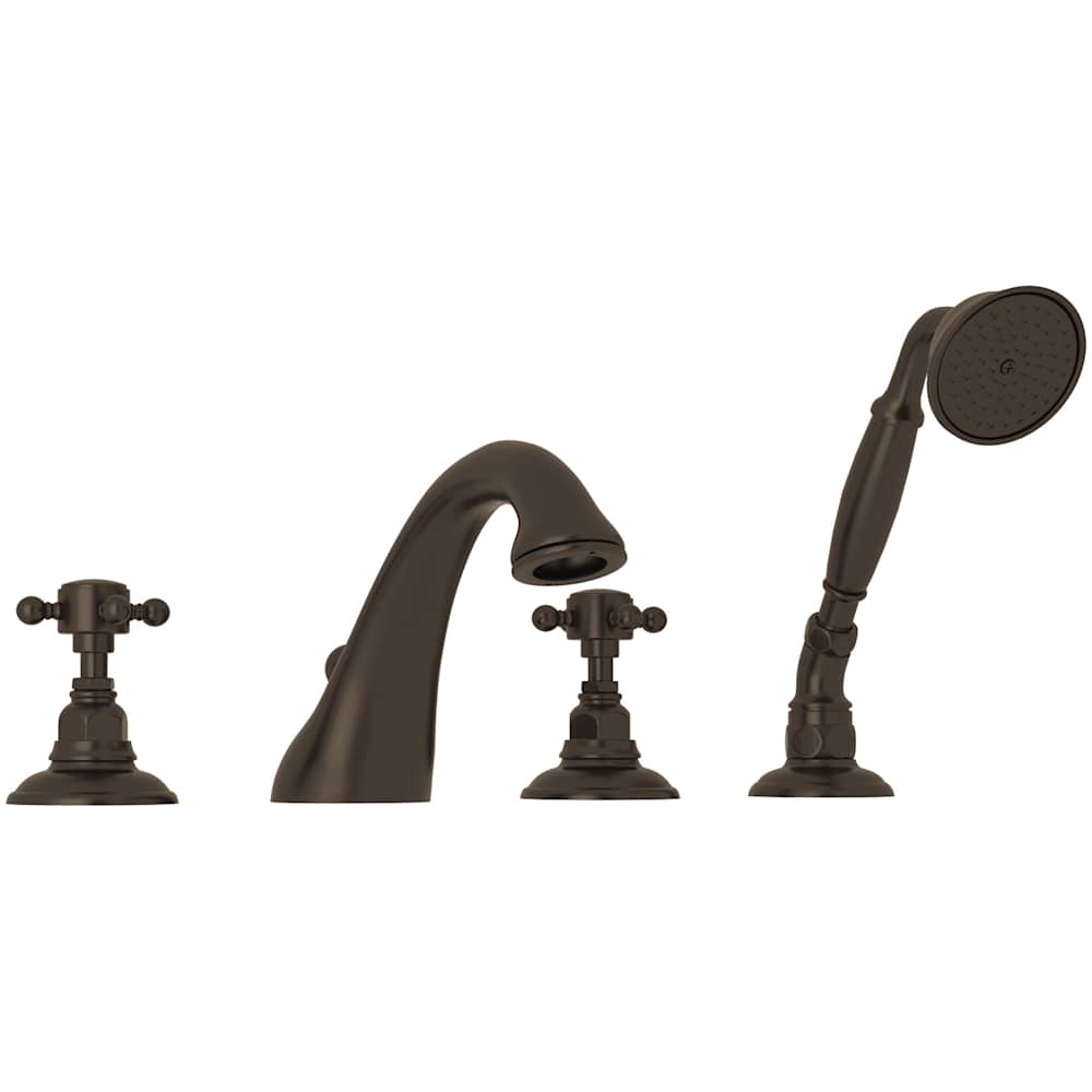 Acqui Deck Mounted Roman Tub Filler with Built-In Diverter - Includes Hand Shower