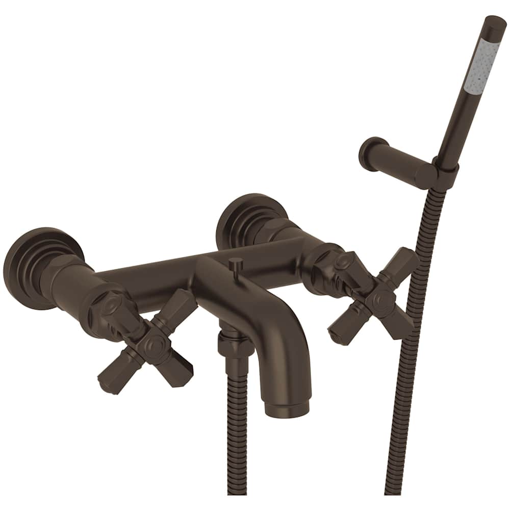 San Giovanni Wall Mounted Tub Filler with Built-In Diverter - Includes Hand Shower