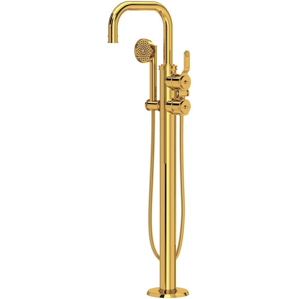 Armstrong Floor Mounted Tub Filler with Built-In Diverter - Includes Hand Shower