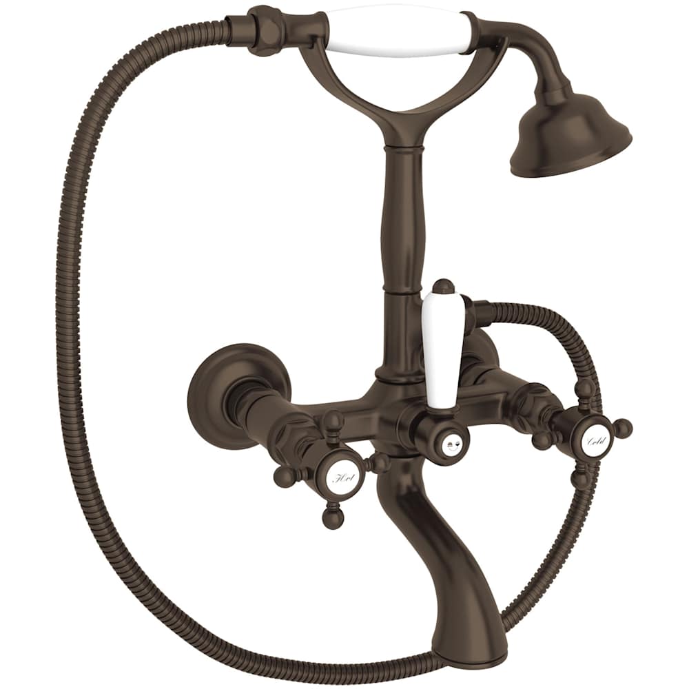 Acqui Wall Mounted Tub Filler with Built-In Diverter - Includes Hand Shower