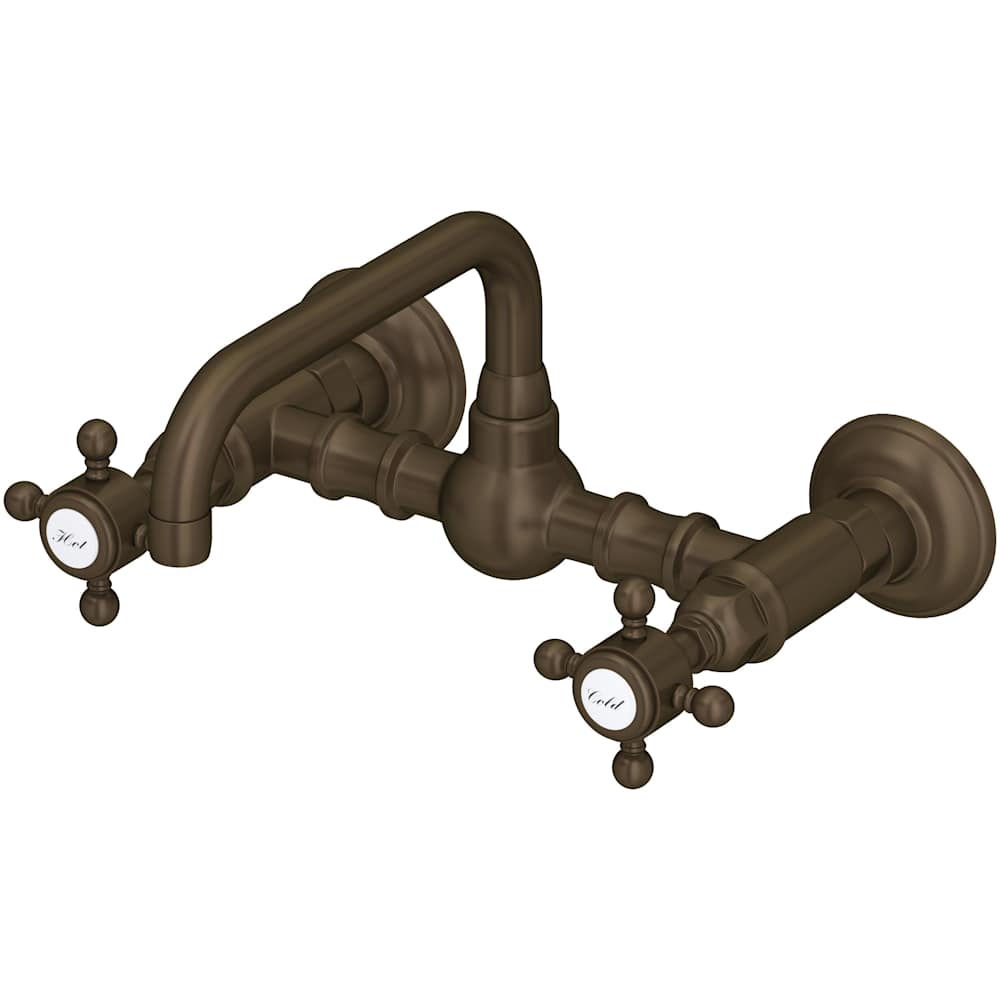 Acqui 1.2 GPM Wall Mounted Widespread Bridge Bathroom Faucet