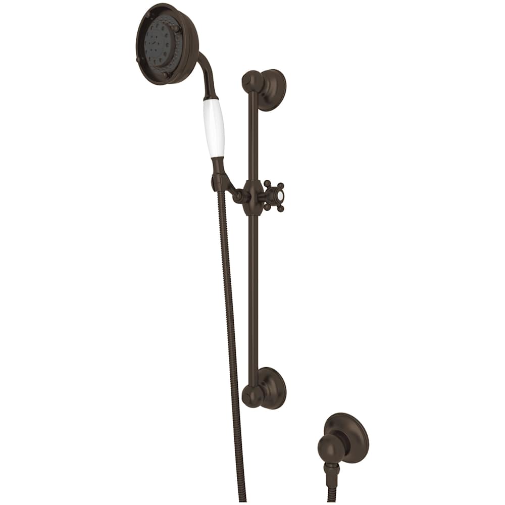 Spa Shower 1.8 GPM Multi Function Hand Shower Package - Includes Slide Bar, Hose, and Wall Supply