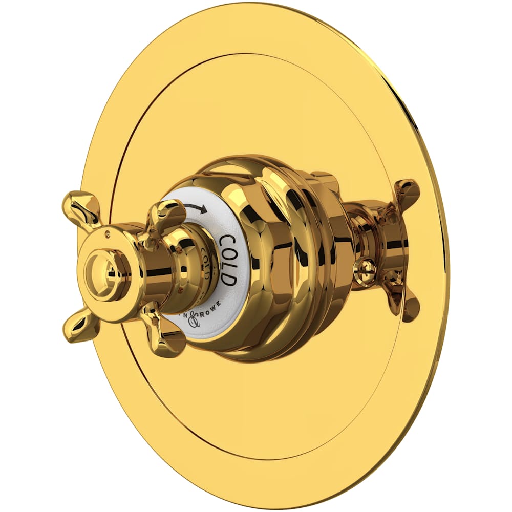 Edwardian Thermostatic Valve Trim Only with Single Cross Handle - Less Rough In