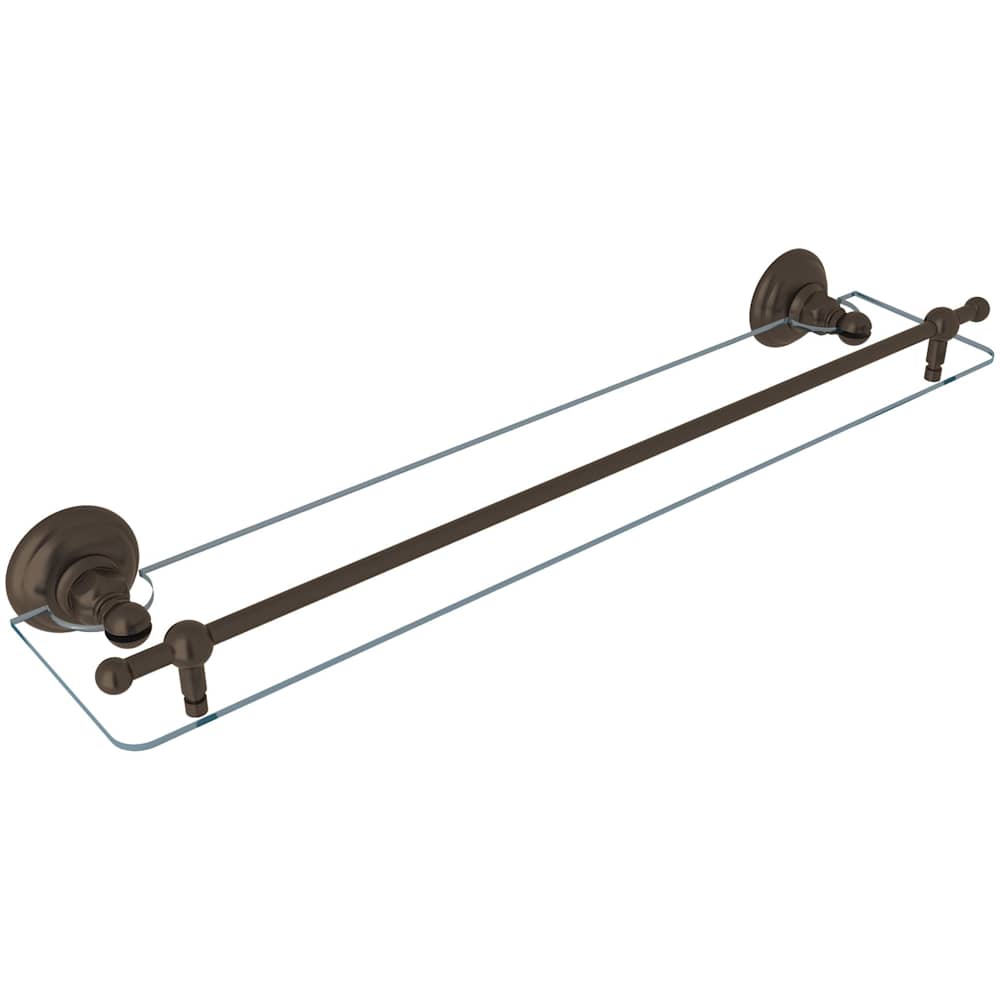 Acqui 24" Brass and Glass Bathroom Shelf