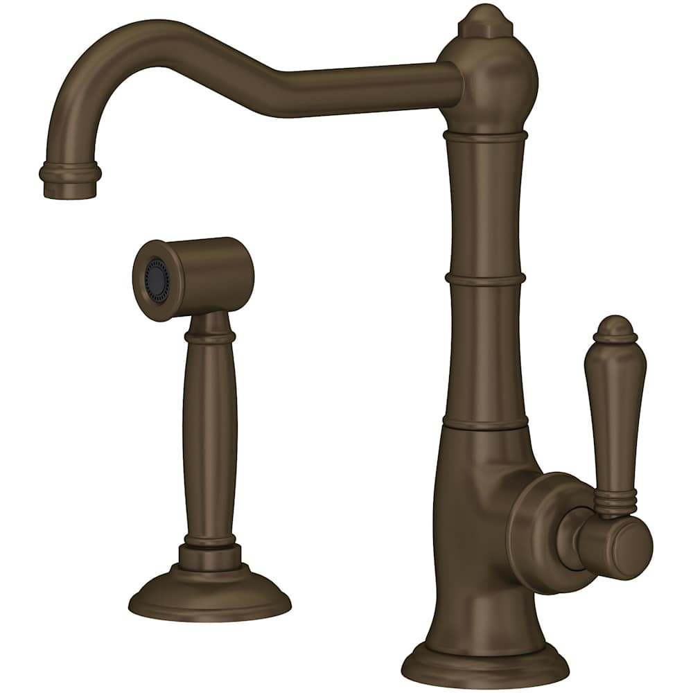 Acqui 1.5 GPM Deck Mounted Single Hole Bar Faucet with Single Lever Brass Handle - Includes Side Spray