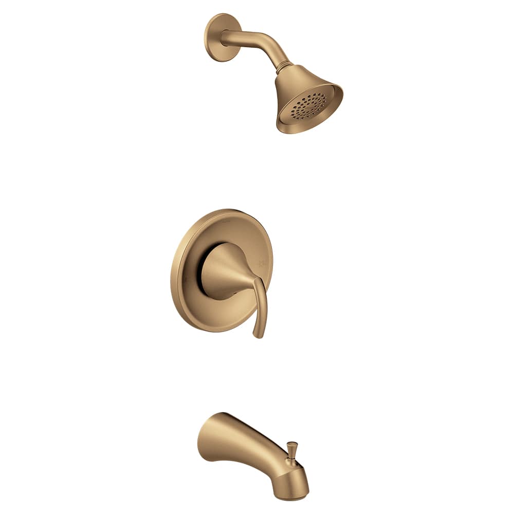 Moen Adler Posi-Temp Shower Trim Package with Multi-Function Shower Head and Tub Spout Chrome