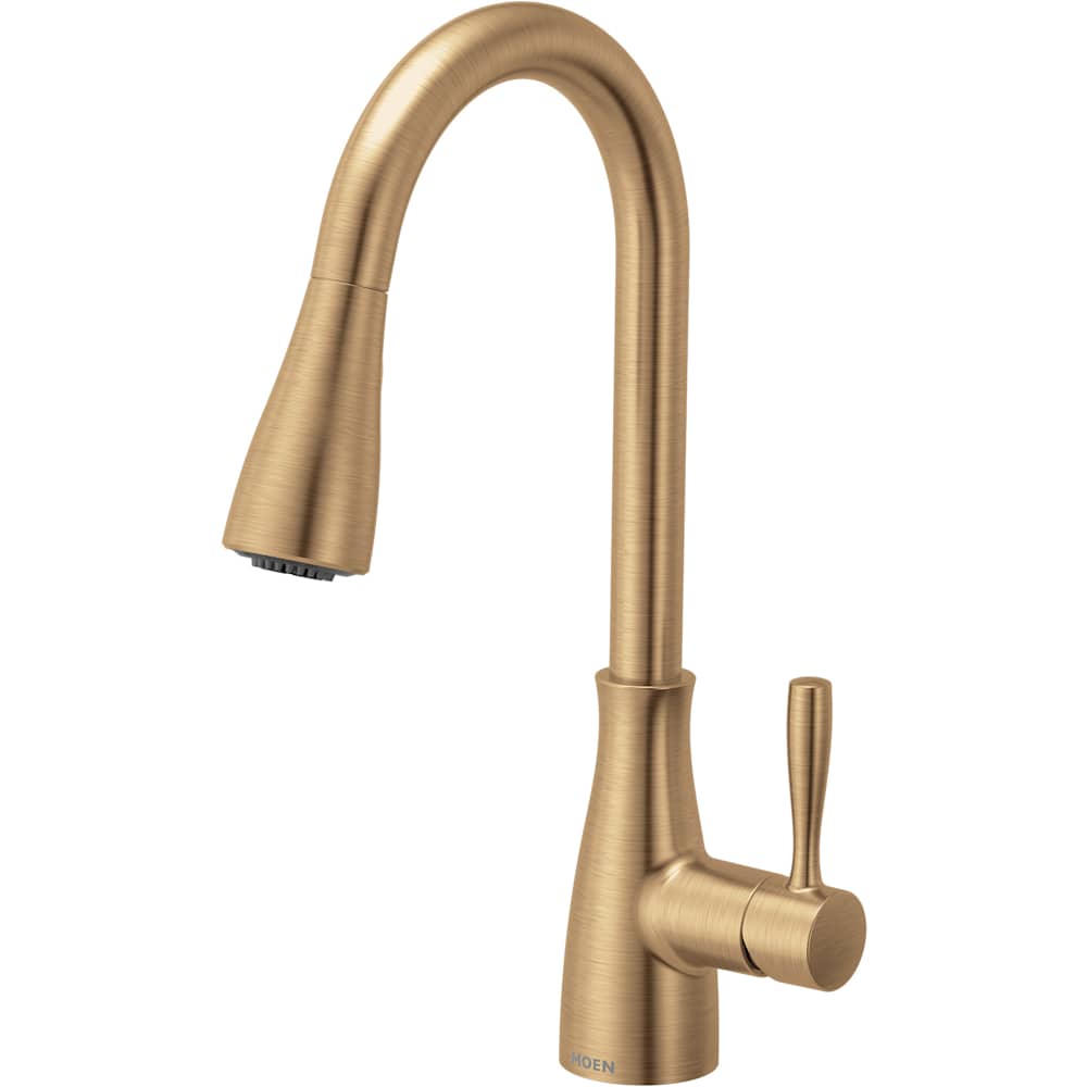 Moen Elbur 1.5 GPM Single Hole Kitchen Faucet Bronzed Gold