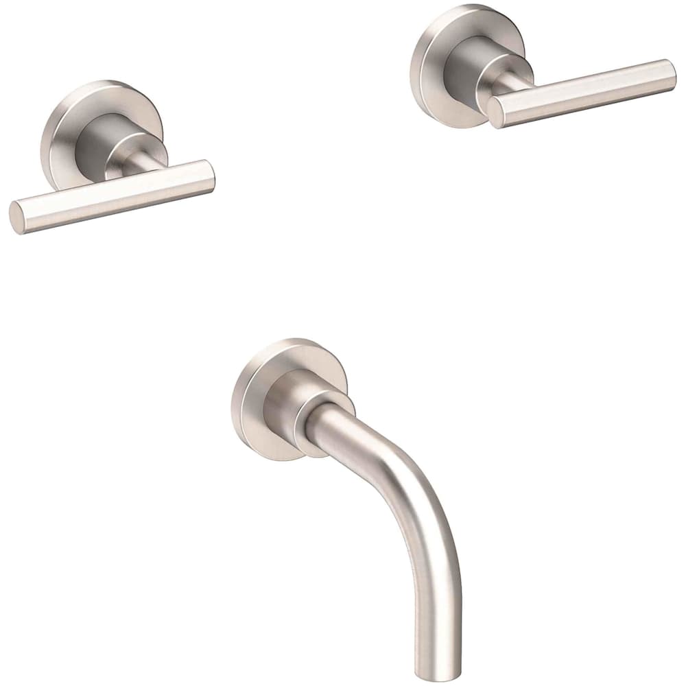East Linear Double Handle Wall Mounted Tub Filler with Metal Lever Handles