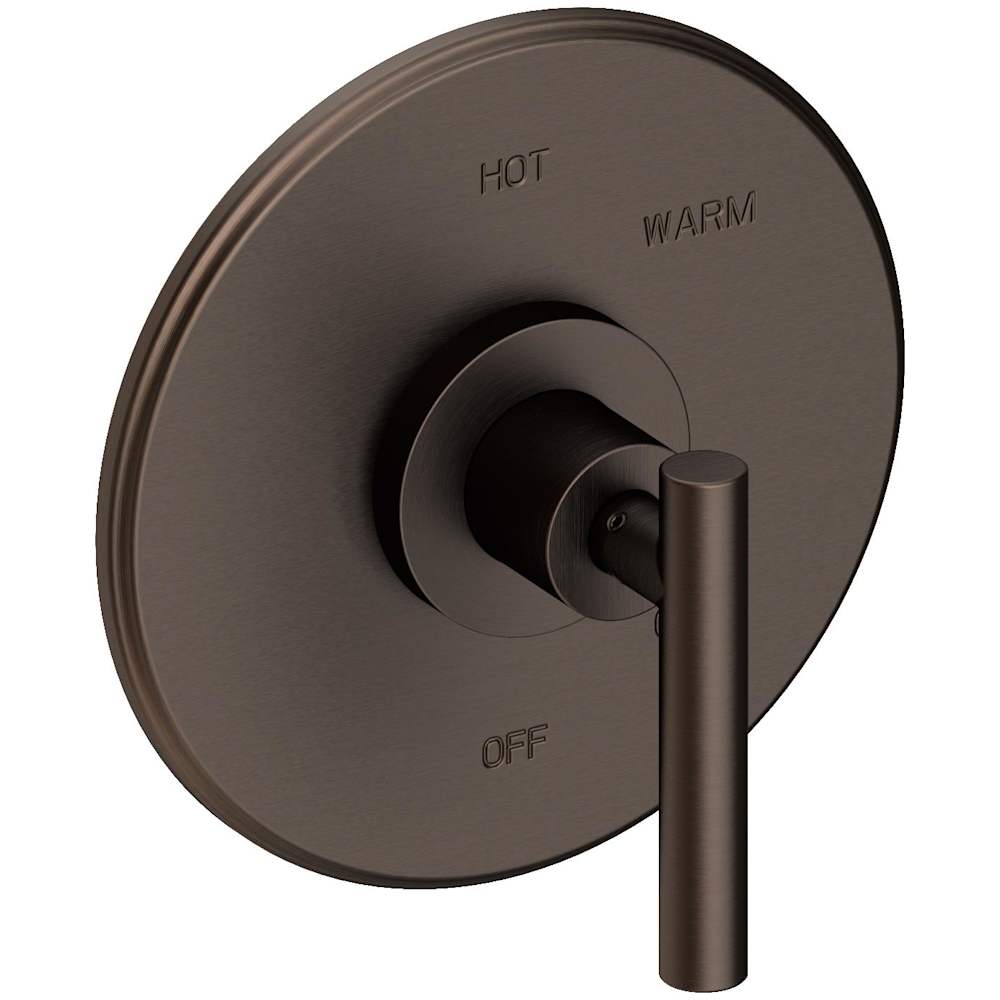 East Linear Collection Single Handle Round Pressure Balanced Shower Trim Plate Only with Metal Lever Handle
