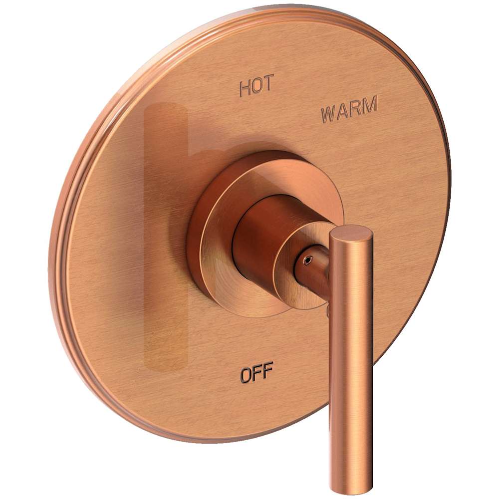 East Linear Collection Single Handle Round Pressure Balanced Shower Trim Plate Only with Metal Lever Handle