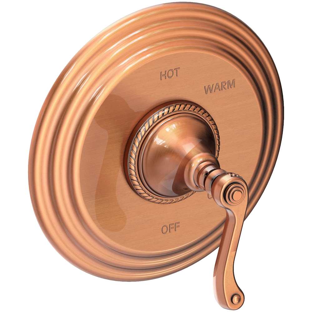 Amisa Collection Single Handle Round Pressure Balanced Shower Trim Plate Only with Metal Lever Handle