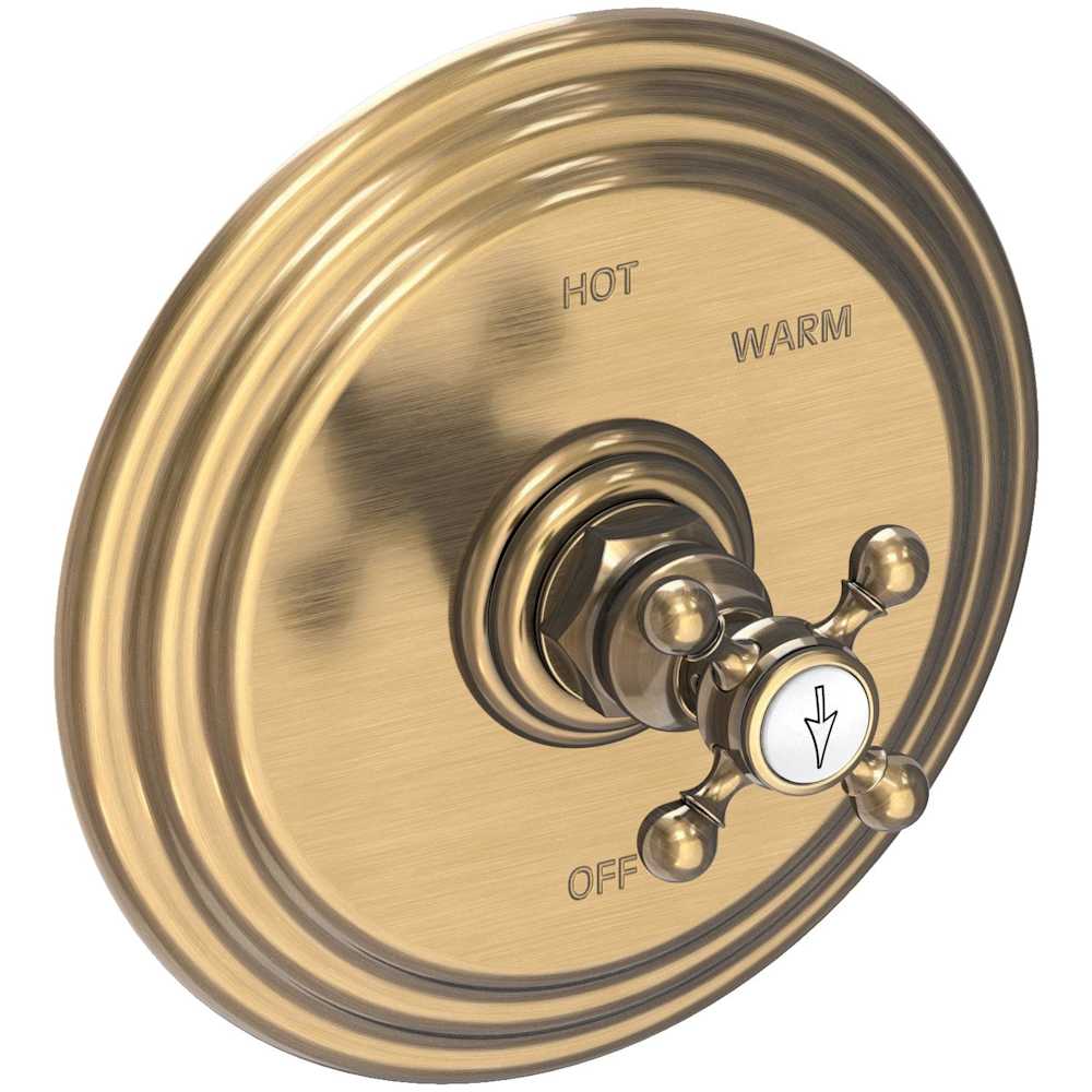 Alveston Collection Single Handle Round Pressure Balanced Shower Trim Plate Only with Metal Cross Handle
