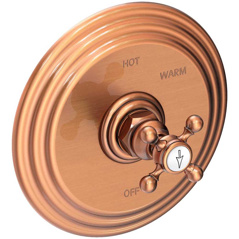 Alveston Collection Single Handle Round Pressure Balanced Shower Trim Plate Only with Metal Cross Handle