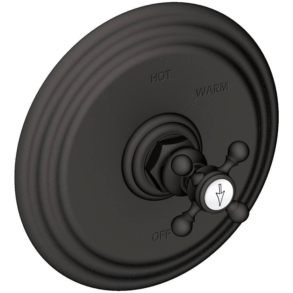 Alveston Collection Single Handle Round Pressure Balanced Shower Trim Plate Only with Metal Cross Handle