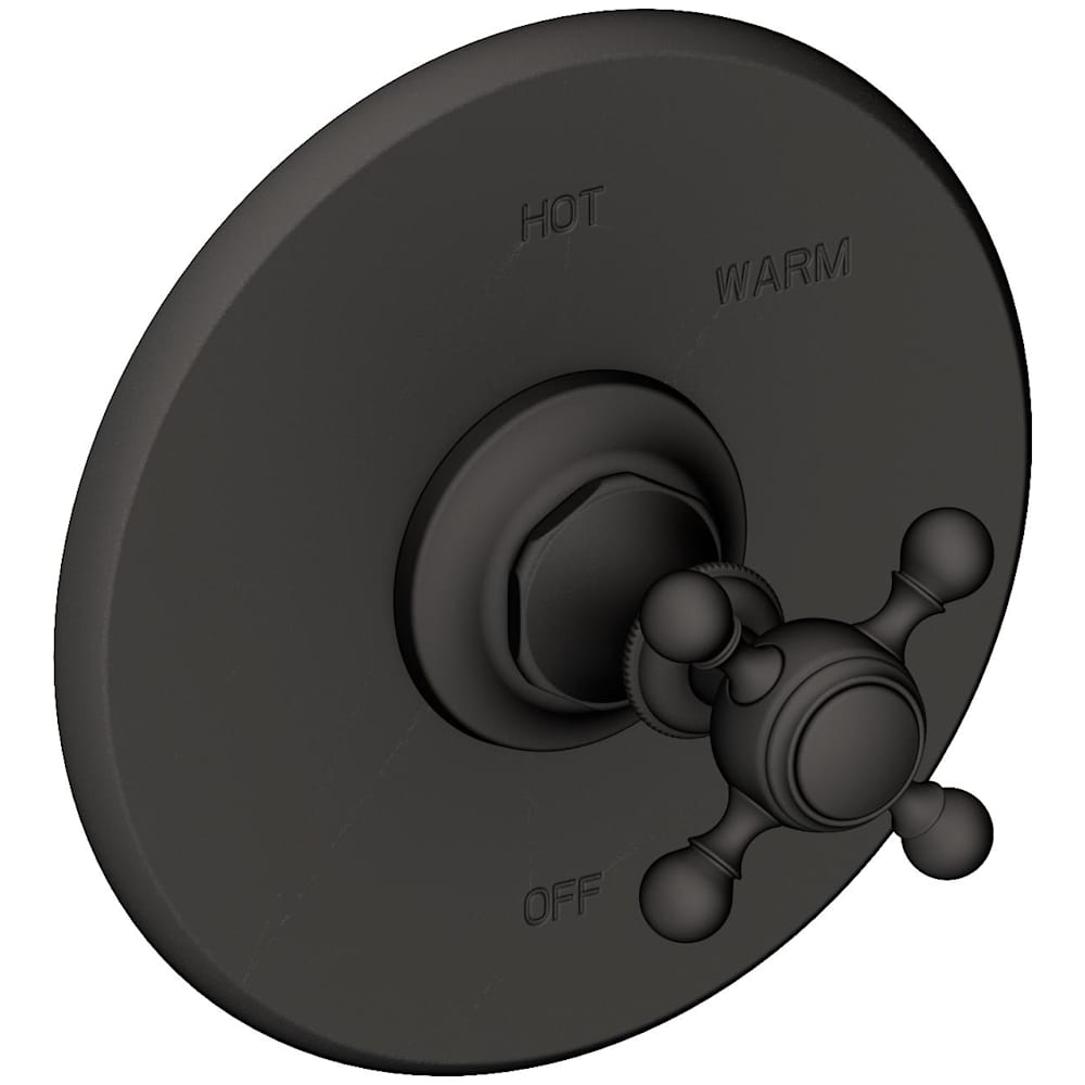 Victoria Collection Single Handle Round Pressure Balanced Shower Trim Plate Only with Metal Cross Handle