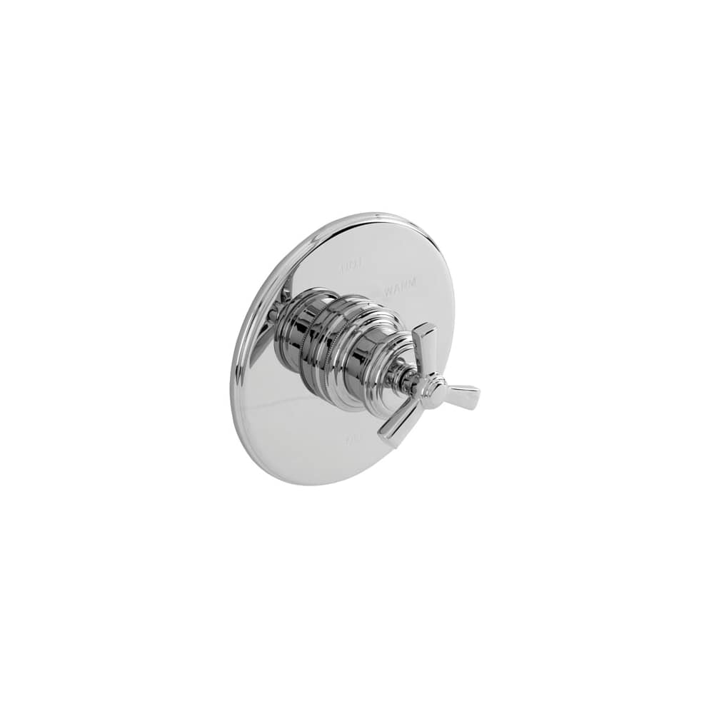 Miro Collection Single Handle Round Pressure Balanced Shower Trim Plate Only with Metal Spoke Handle
