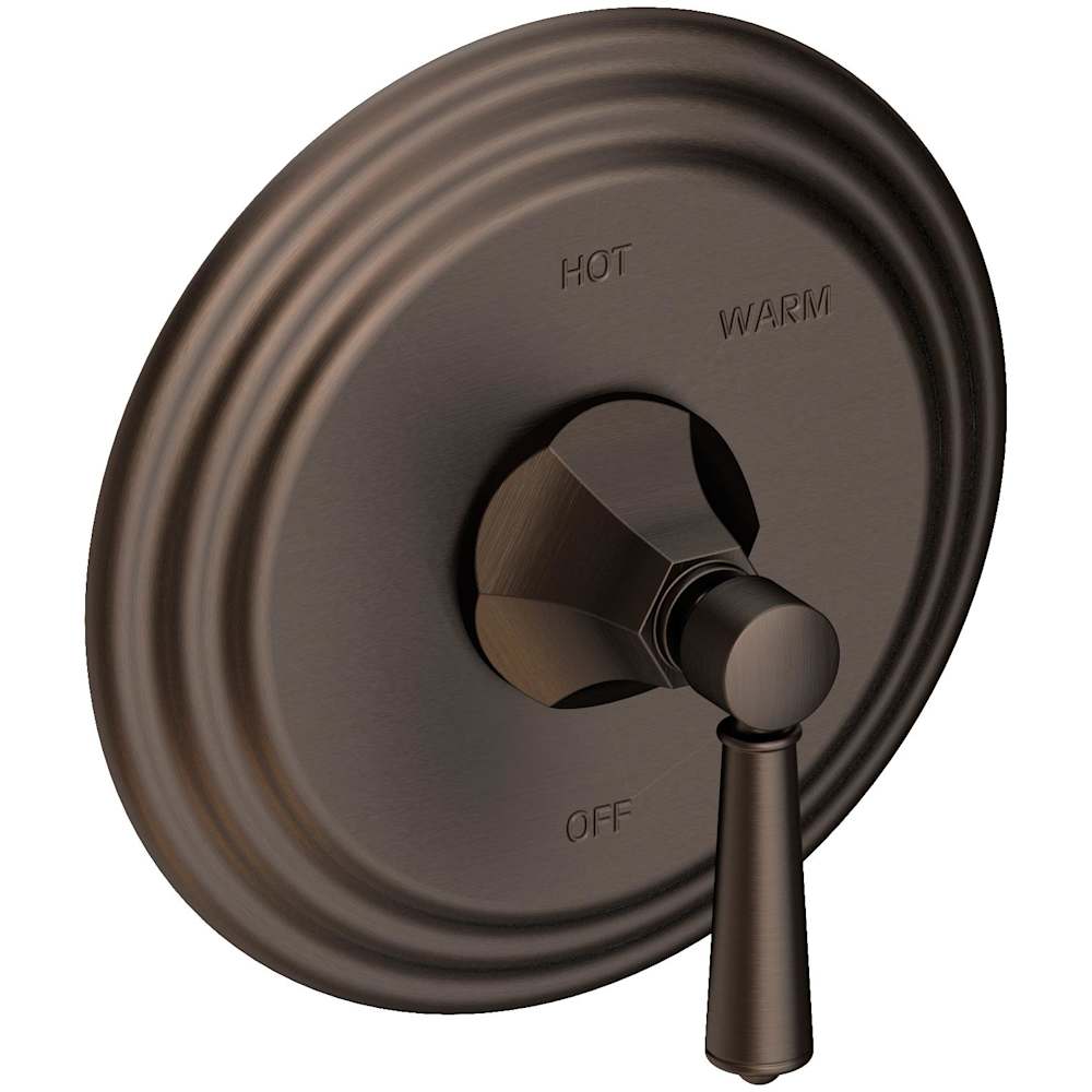 Metropole Collection Single Handle Round Pressure Balanced Shower Trim Plate Only with Metal Lever Handle