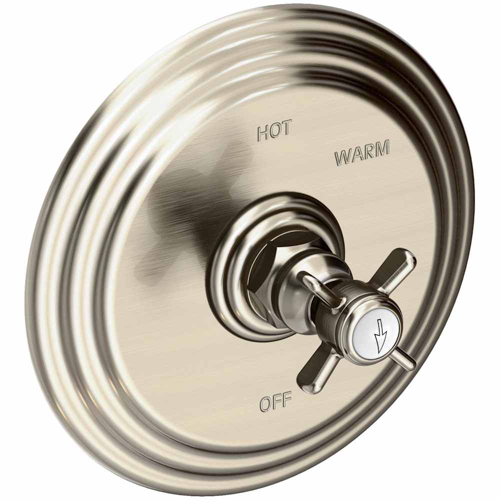 Fairfield Collection Single Handle Round Pressure Balanced Shower Trim Plate Only with Metal Cross Handle