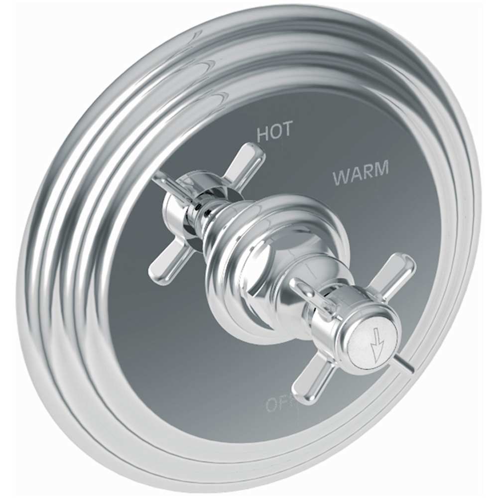 Fairfield Collection Single Handle Round Pressure Balanced Shower Trim Plate Only with Metal Cross Handle