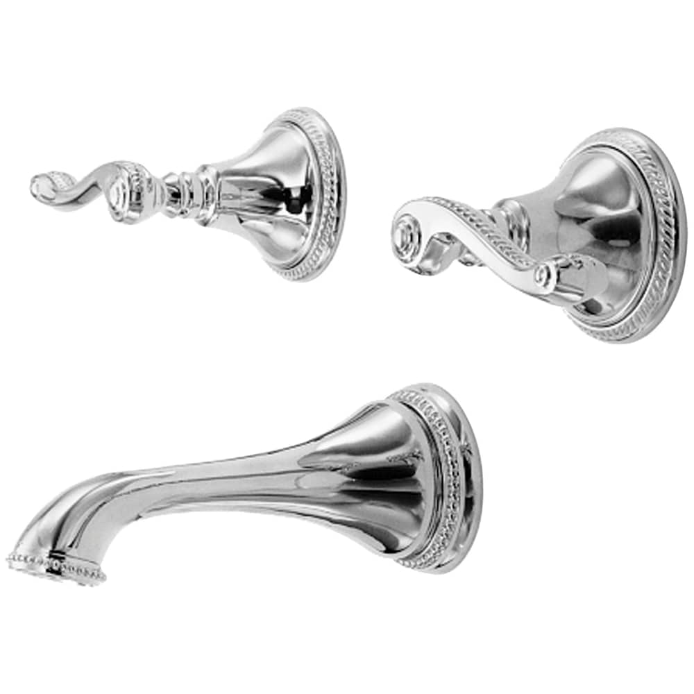 Amisa Double Handle Wall Mounted Tub Filler with Metal Lever Handles