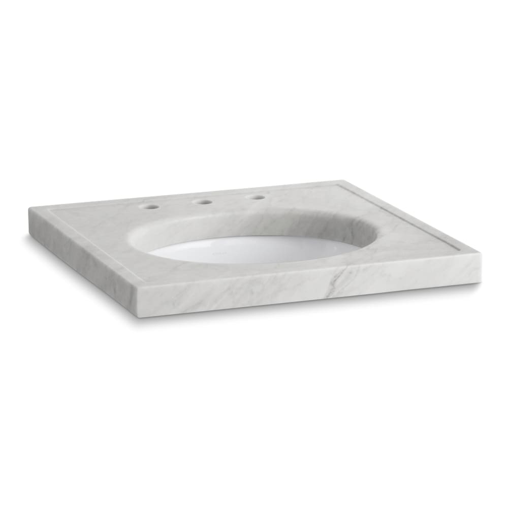 24" x 22" Marble Console Tabletop with 8" Widespread Faucet Holes