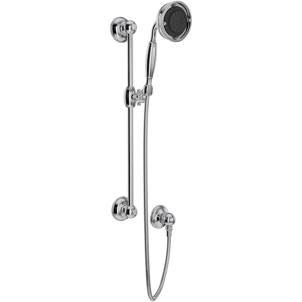 Spa Shower 1.8 GPM Multi Function Hand Shower Package - Includes Slide Bar, Hose, and Wall Supply