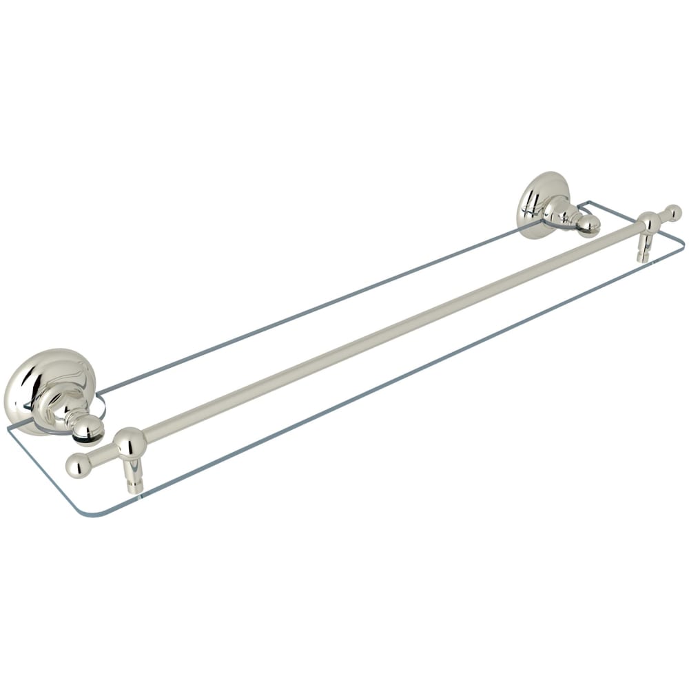 Acqui 24" Brass and Glass Bathroom Shelf