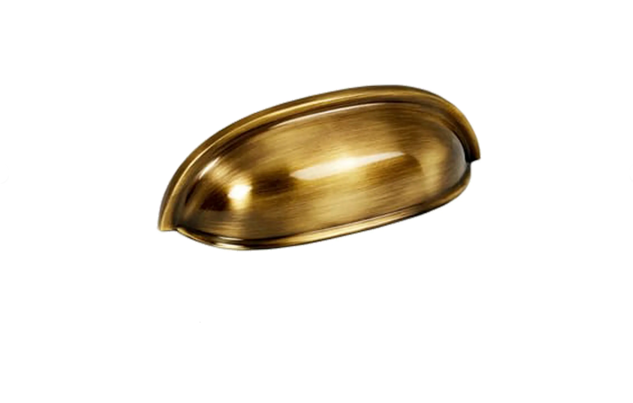 Alno A1262-AE Rustic 3" Center to Center Solid Brass Smooth Shell Cabinet Cup Pull / Drawer Cup Pull - OPEN BOX