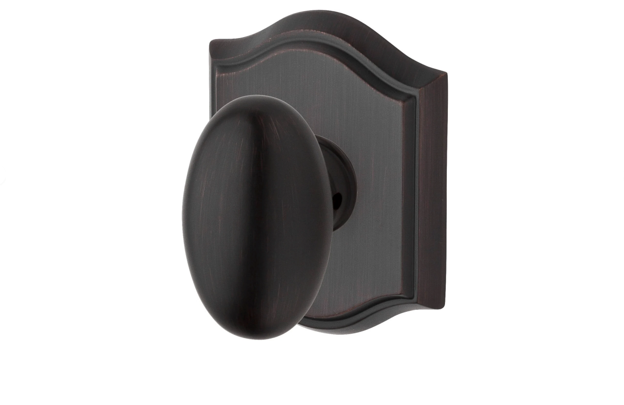 Baldwin PVELLTAR112 Ellipse Privacy Door Knob with Arch Rose - OPEN BOX