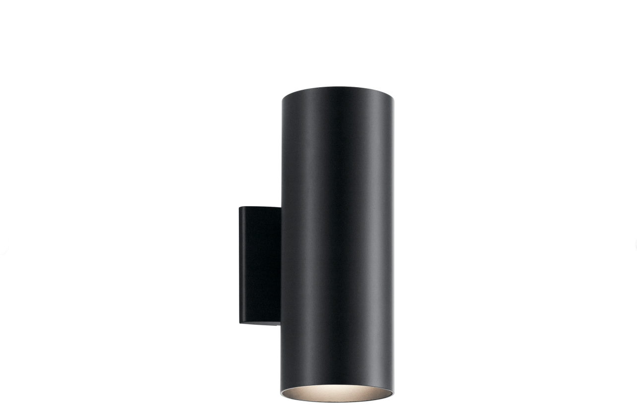 Kichler 9244BK Cylinder 2 Light 12" Tall Outdoor Wall Sconce - OPEN BOX