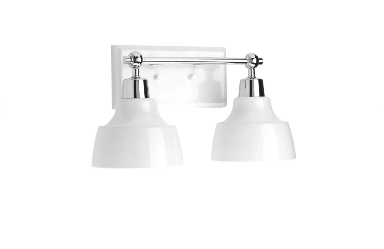 Progress Lighting P300040-015 Bramlett 2 Light 15-1/8" Wide Bathroom Vanity Light with Metal Reflective Shades - OPEN BOX