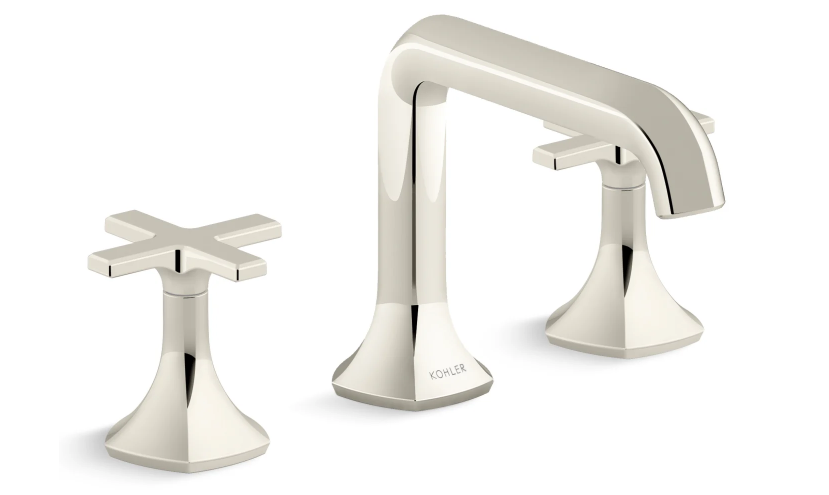 Occasion Double Handle Bathroom Sink Faucet with Straight Spout Design and Cross Handles