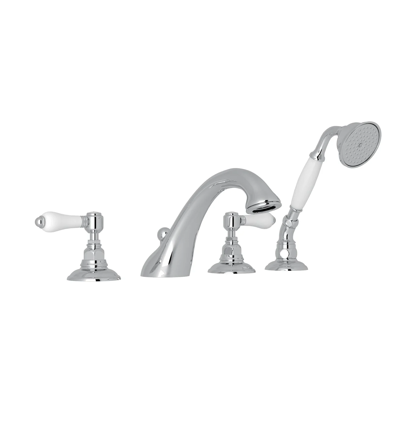 Acqui Deck Mounted Roman Tub Filler with Built-In Diverter - Includes Hand Shower