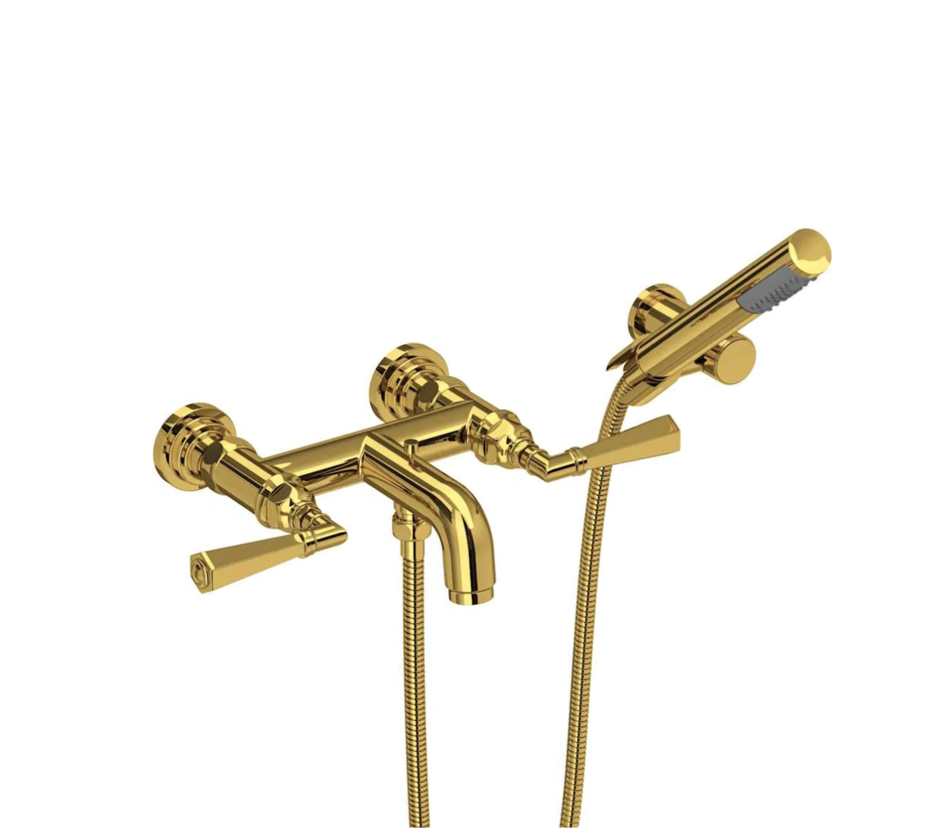 San Giovanni Wall Mounted Tub Filler with Built-In Diverter - Includes Hand Shower