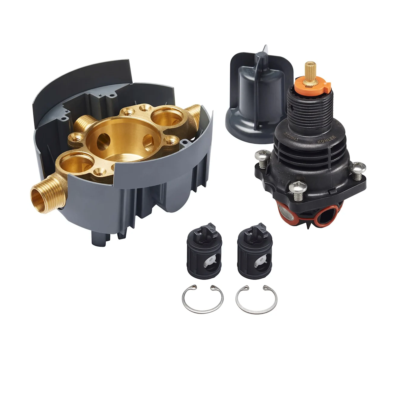 Rite-Temp Thermostatic Valve Body And Cartridge Kit With Loose Service Stops