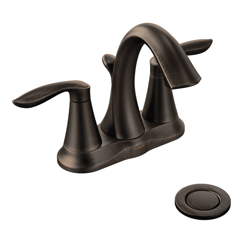 Moen Eva 1.2 GPM Centerset Bathroom Faucet (Valve Included) Oil Rubbed Bronze