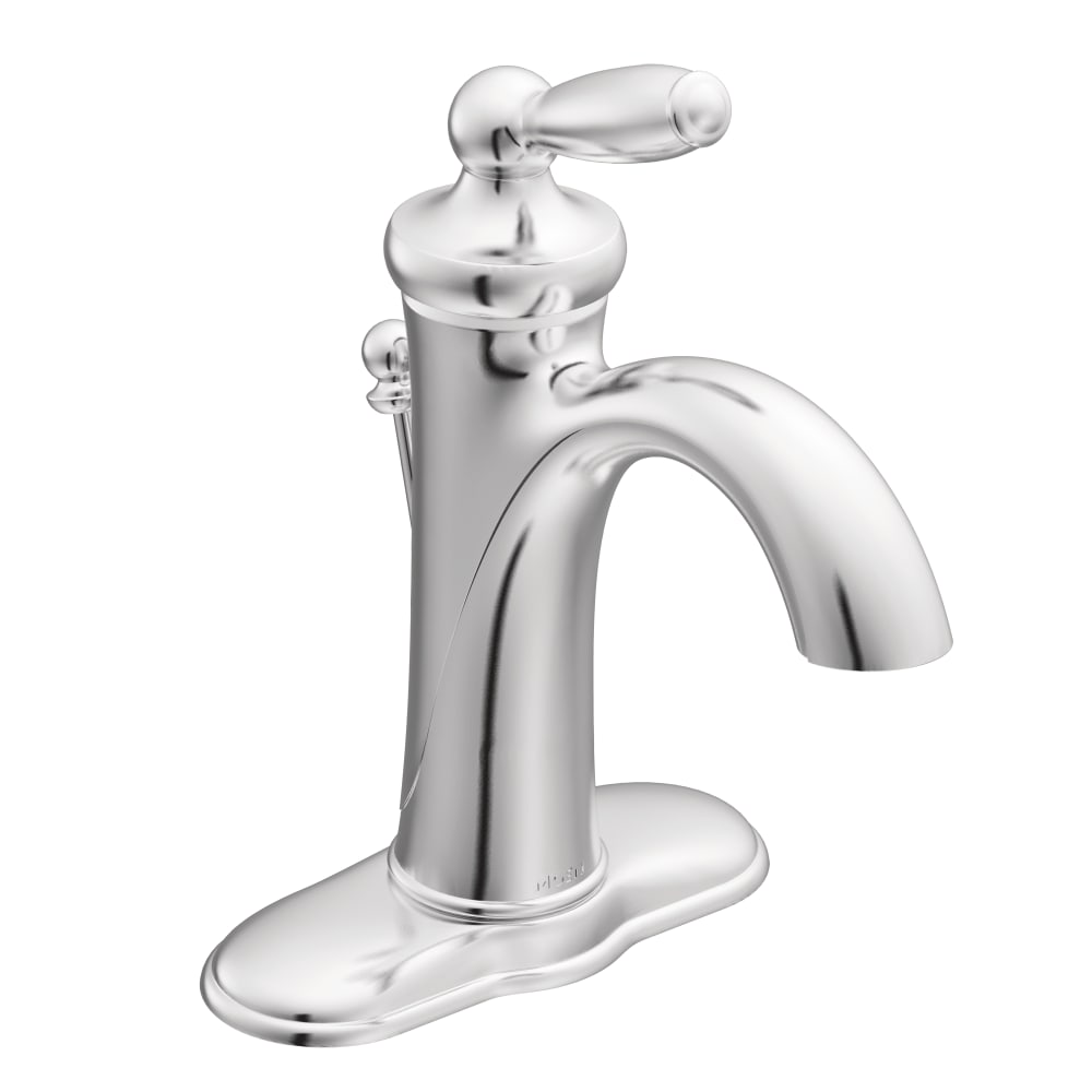 Moen Single Handle Single Hole Bathroom Faucet from the Brantford Collection (Valve Included) Chrome