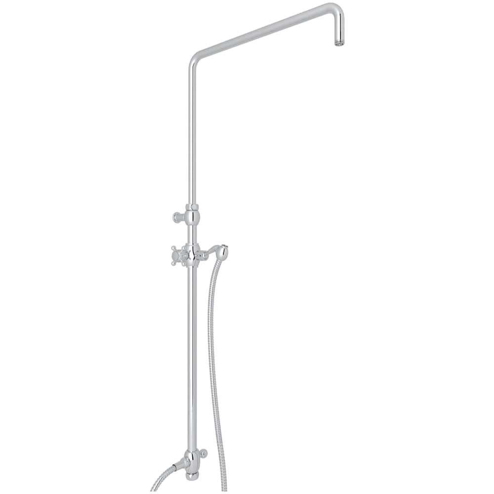 Italian Country Bath Swiveling Retrofit Shower with Slide Bar, Shower Arm, and Hose