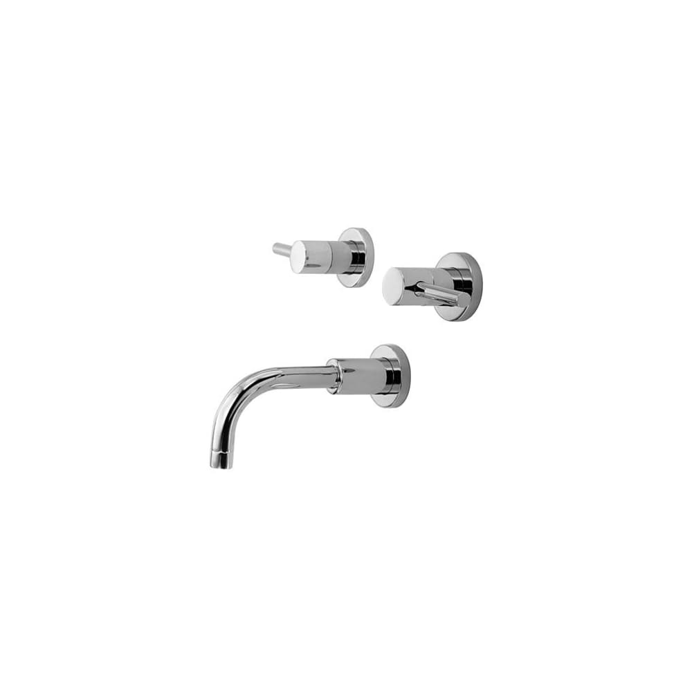 East Linear Double Handle Wall Mounted Bathtub Faucet with Metal Lever Handles