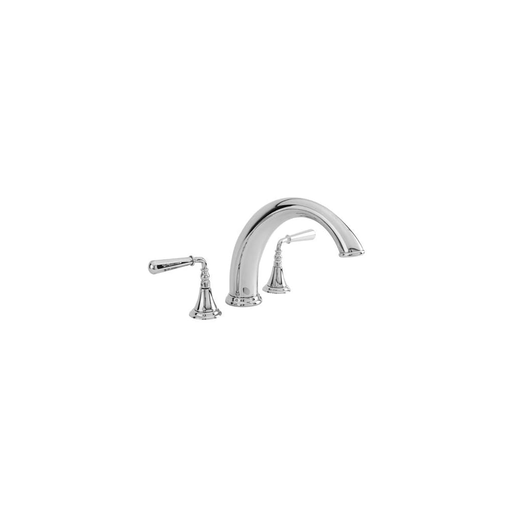 Bevelle Double Handle Deck Mounted Roman Tub Filler with Metal Lever Handles