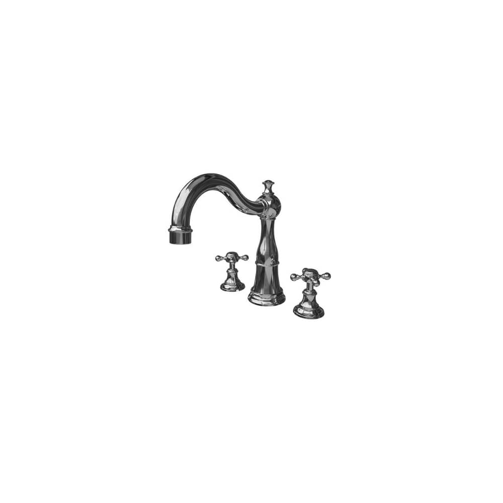 Victoria Double Handle Deck Mounted Roman Tub Filler with Metal Cross Handles