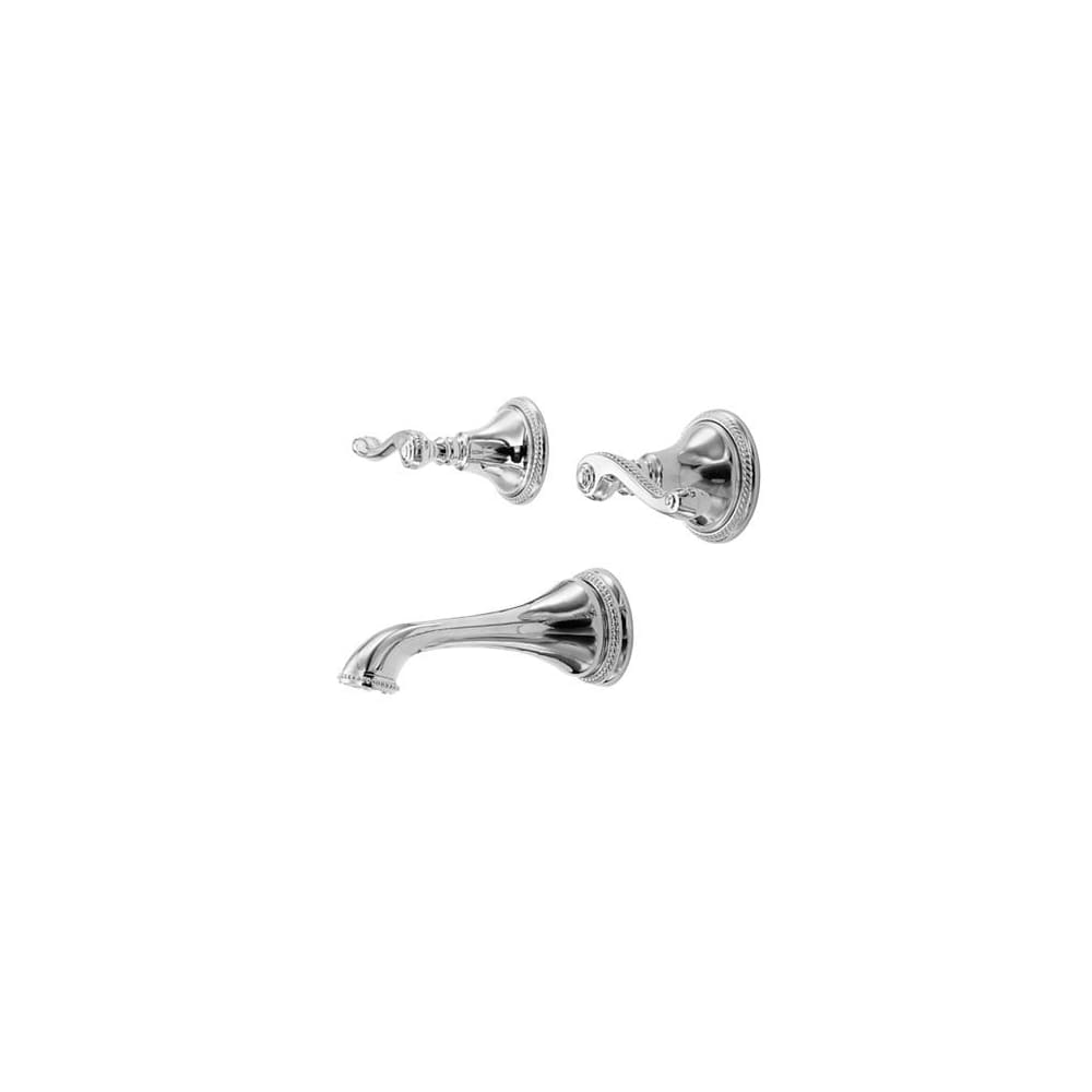 Amisa Double Handle Wall Mounted Tub Filler with Metal Lever Handles