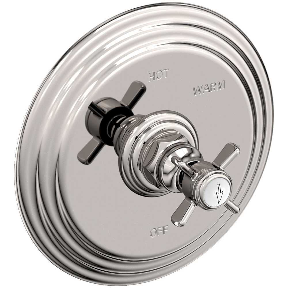 Fairfield Collection Single Handle Round Pressure Balanced Shower Trim Plate Only with Metal Cross Handle