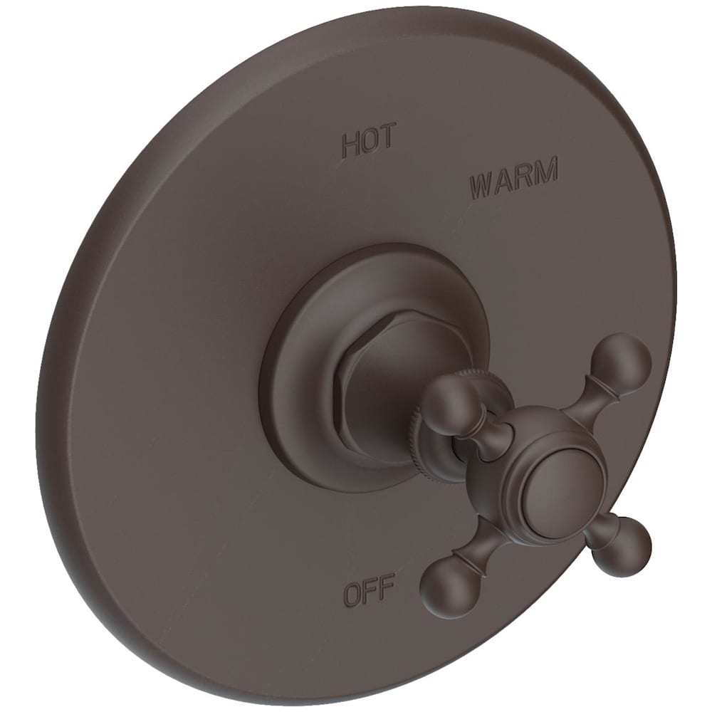 Victoria Collection Single Handle Round Pressure Balanced Shower Trim Plate Only with Metal Cross Handle