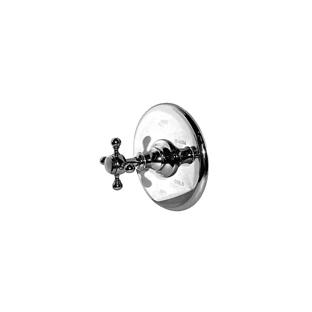 Victoria Collection Single Handle Round Pressure Balanced Shower Trim Plate Only with Metal Cross Handle
