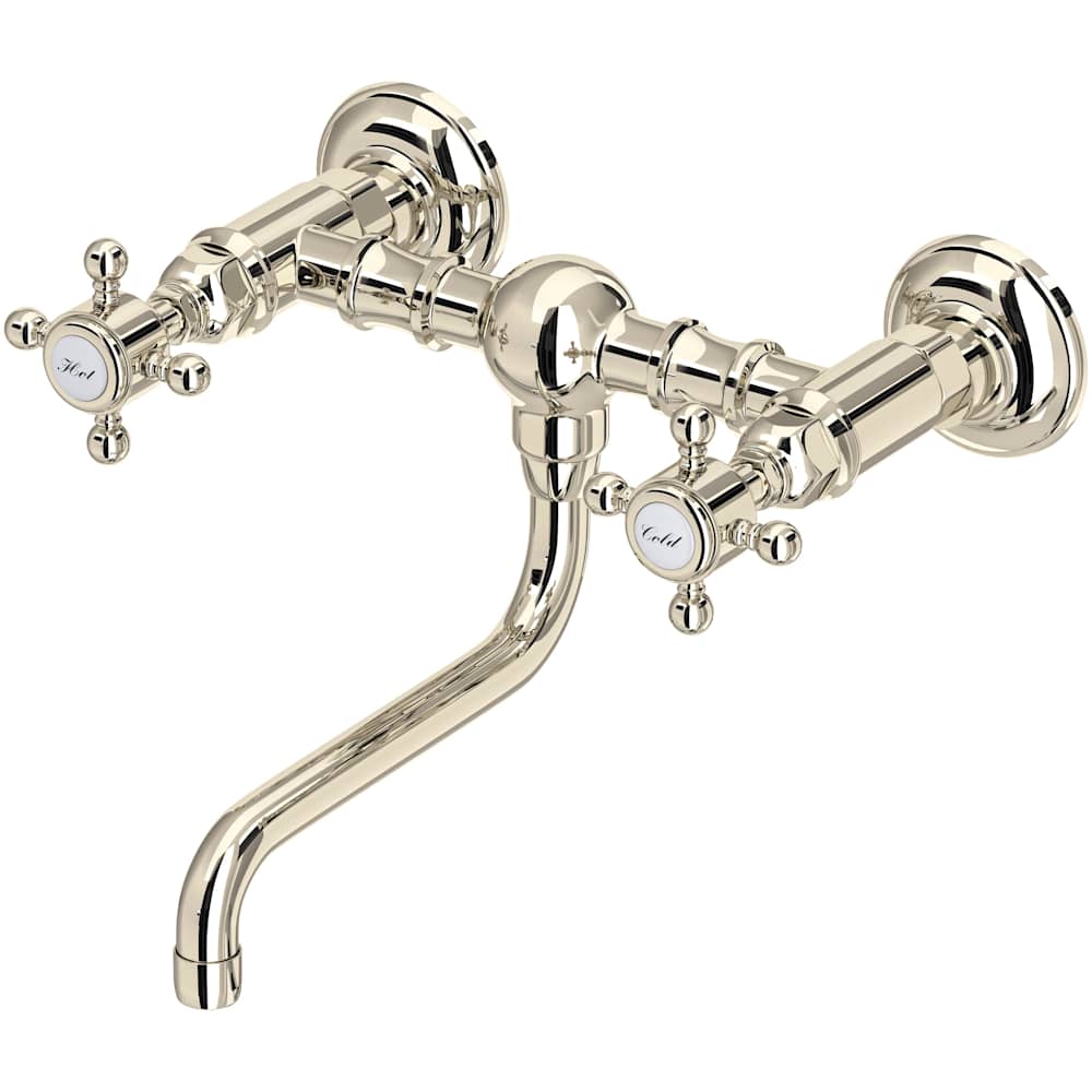 Acqui 1.2 GPM Wall Mounted Widespread Bridge Bathroom Faucet