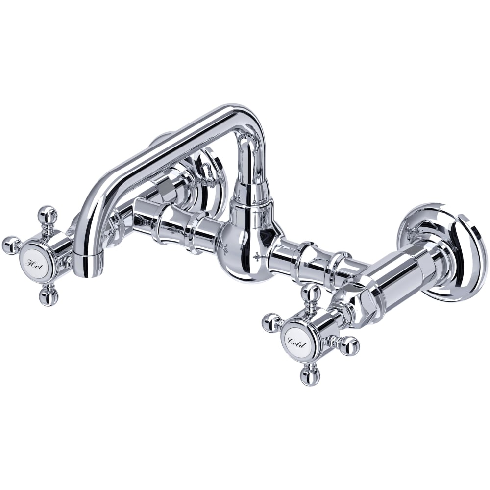 Acqui 1.2 GPM Wall Mounted Widespread Bridge Bathroom Faucet