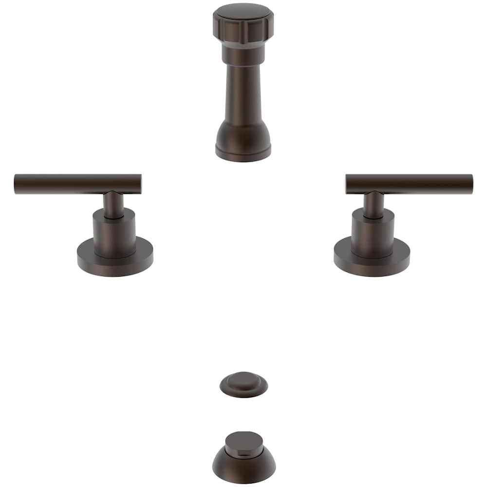 East Linear Double Handle Widespread Bidet Faucet with Vacuum Breaker and Metal Lever Handles